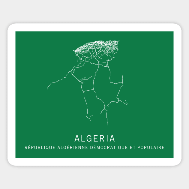 Algeria Road Map Sticker by ClarkStreetPress